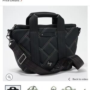 Lug Dory Medium Matte luxe black with icepop stitching